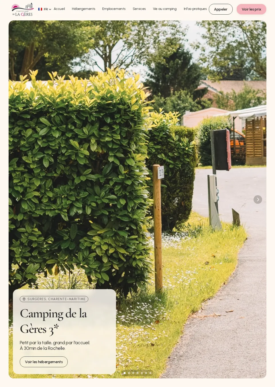 Page d’accueil du site de La Gères