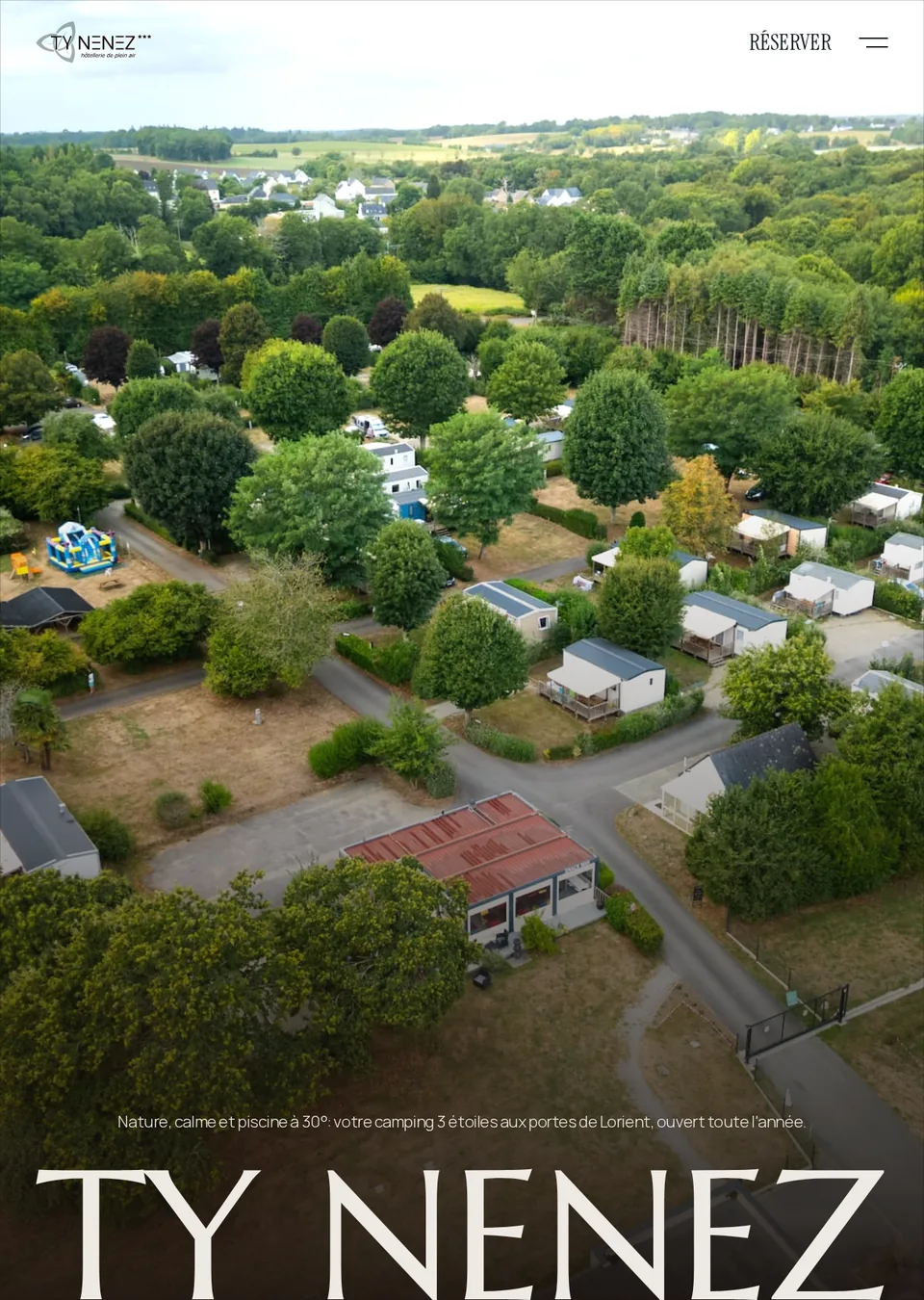 Page d’accueil du nouveau site du camping Ty Nénez
